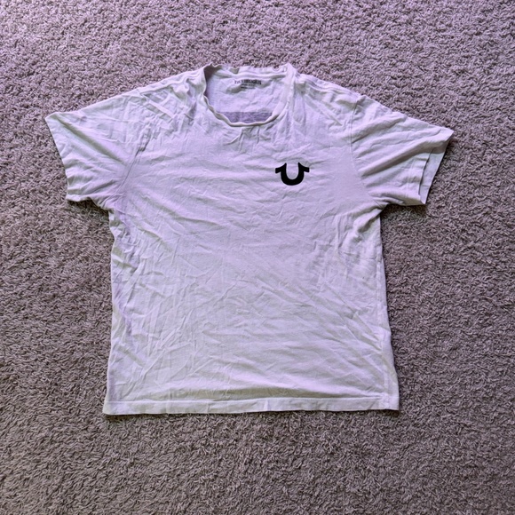Designer True Religion Short-Sleeve Graphic T-Shirt - White Size Large Men’s - Picture 3 of 5